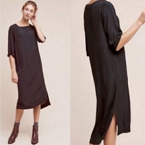 Anthropologie Holding Horses Greaca Crepe Green Dress with 3/4 Length Sleeves